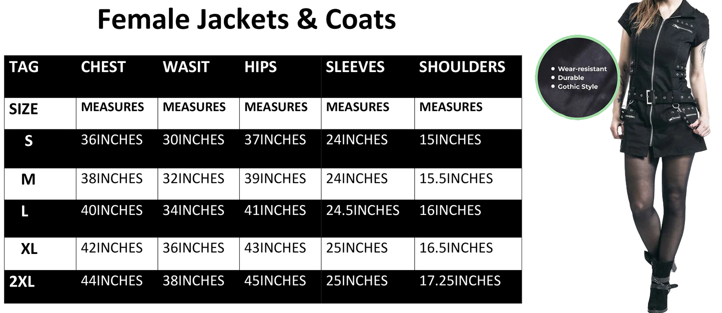 Gothic Black Zip Dress Short Dress Black