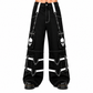 Gothic Bondage Black Skull Zip Off Pants Black & Amp White Alternative Punk Rock Emo Trouser Pant Usa