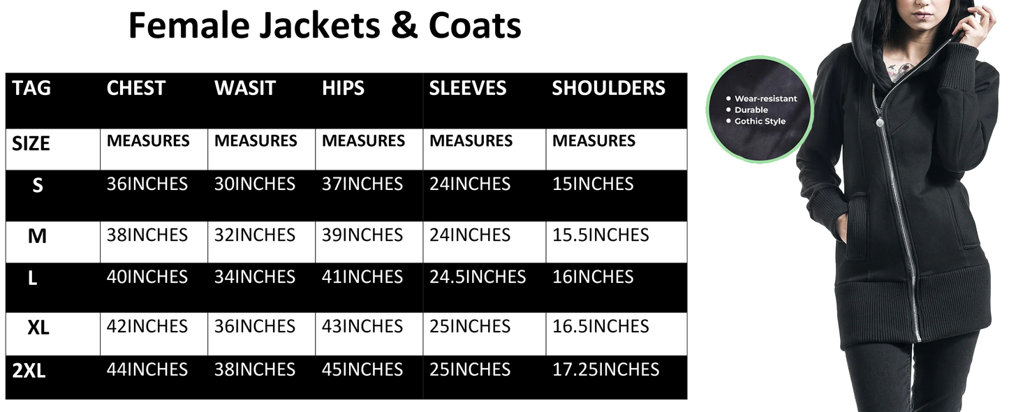 Gothic Zip Case Hooded zip black