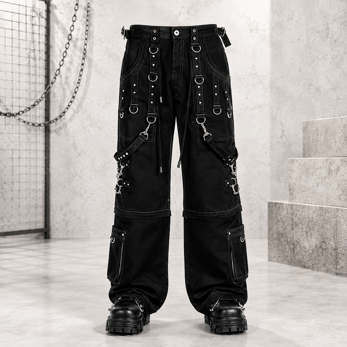 Gothic Men Gothic Paimon Bondage Pants