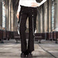 Women Gothic Rave Black Chain Rock Star Straps Metal Punk Show Pants