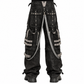 Gothic Black & Amp Grey Overdyed Zip Off Pants