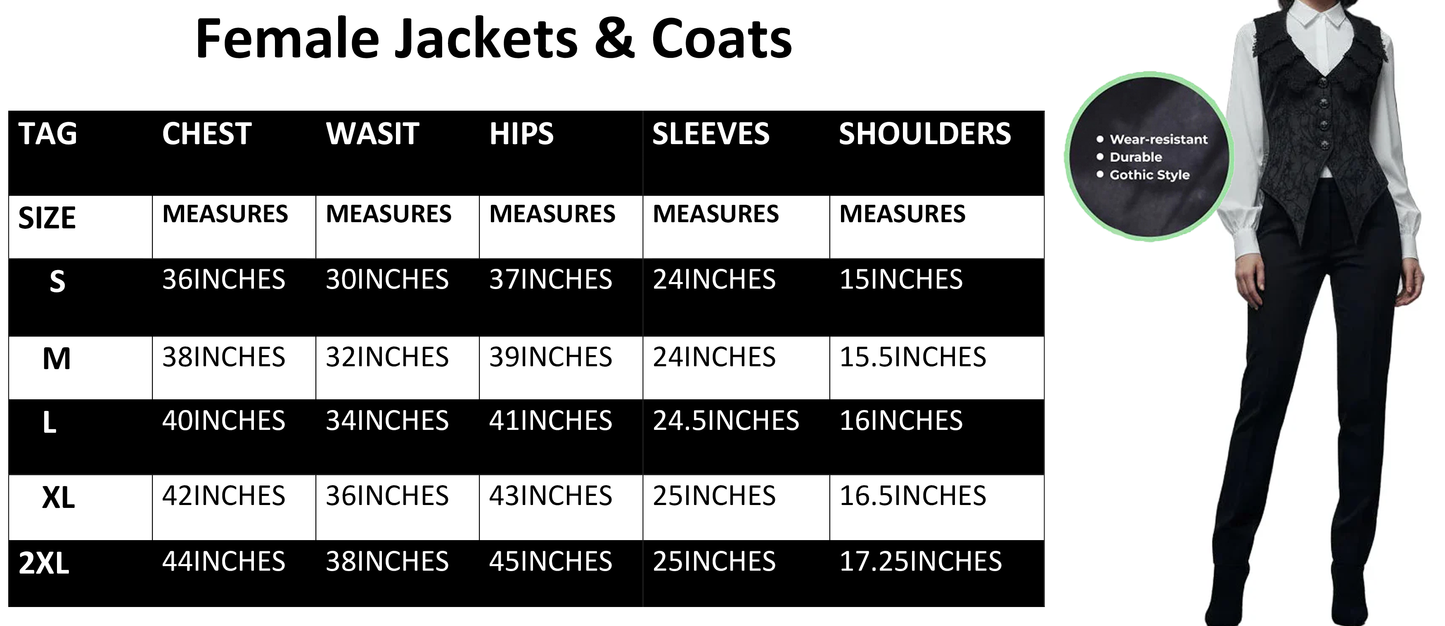 Women's Gothic Floral Embroidered Swallow-tailed Vest