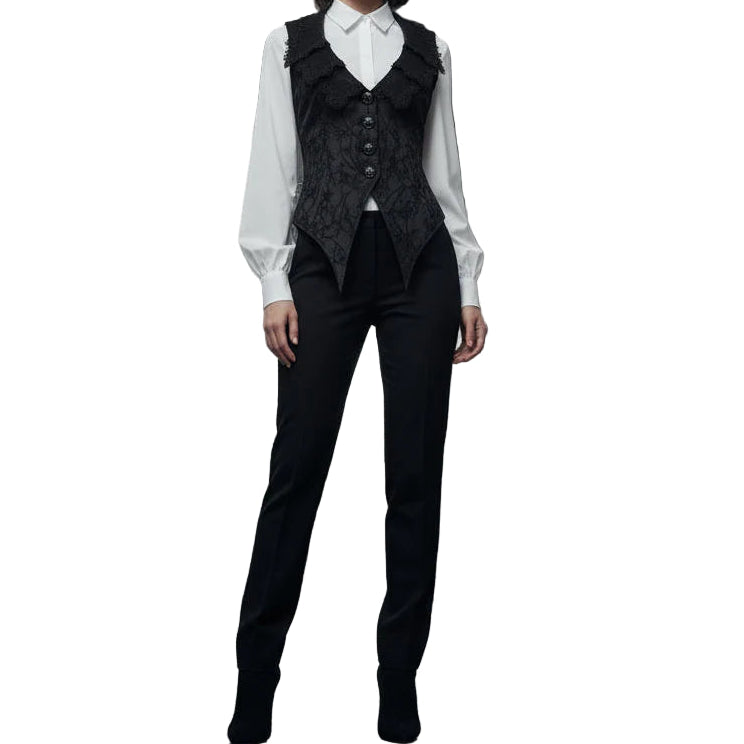 Women's Gothic Floral Embroidered Swallow-tailed Vest