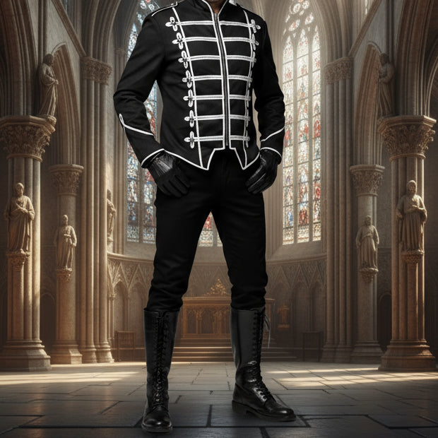 Military Drummer Jacket Black Parade Jacket Goth Punk Adam Ant VTG Style