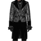 Gothic Steampunk Metal Texture Jacquard Swallow Tail Coat Jacket
