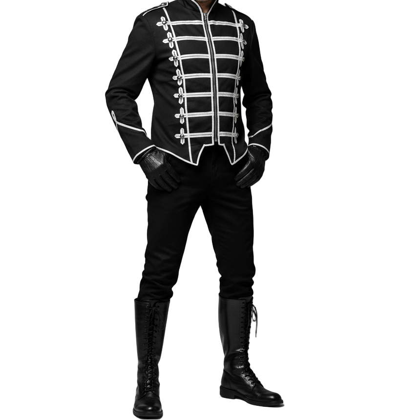 Military Drummer Jacket Black Parade Jacket Goth Punk Adam Ant VTG Style