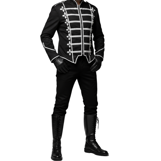 Military Drummer Jacket Black Parade Jacket Goth Punk Adam Ant VTG Style