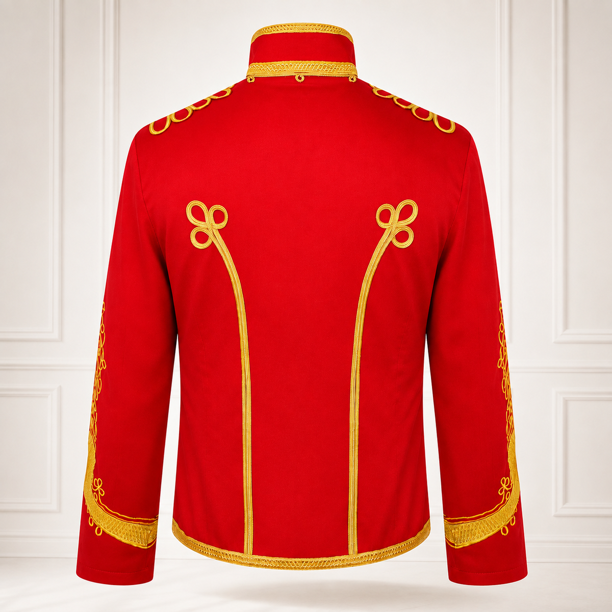 Men’s Adam Luxe Military Drummer Jacket – Red Parade Hussar Style
