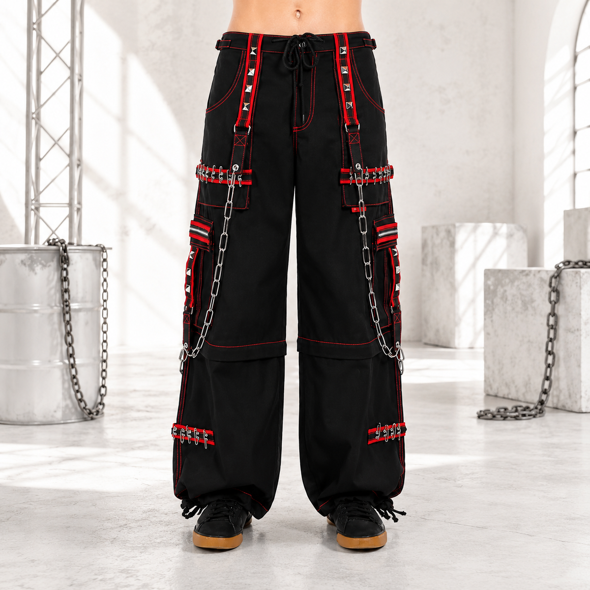 Gothic Extreme Bondage Skater Gothic Punk Rocker Cyber Goth Steampunk Biker Emo Trouser Pant Shorts USA