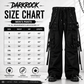 Gothic Bondage Cargo Rock Black Punk Buckle Zips Chain Strap Trousers Emo/ Pants