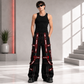 Men Extreme Bondage Gothic Electro Reflector Black/Red Pant/Shorts Usa