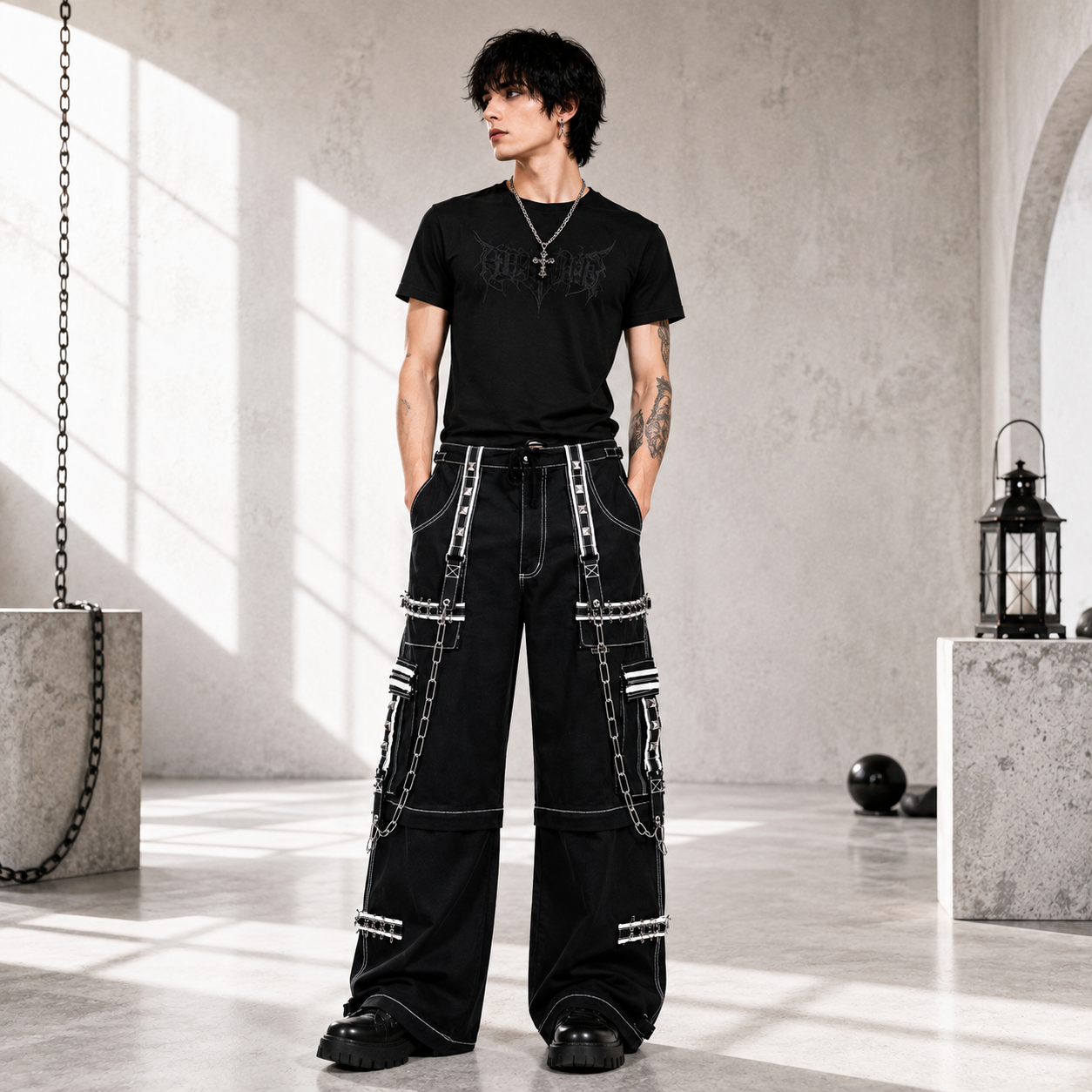 Gothic Jeans Apocalyptic Punke Mo Pants/USA Crazy Piper Goth Cyber Pants