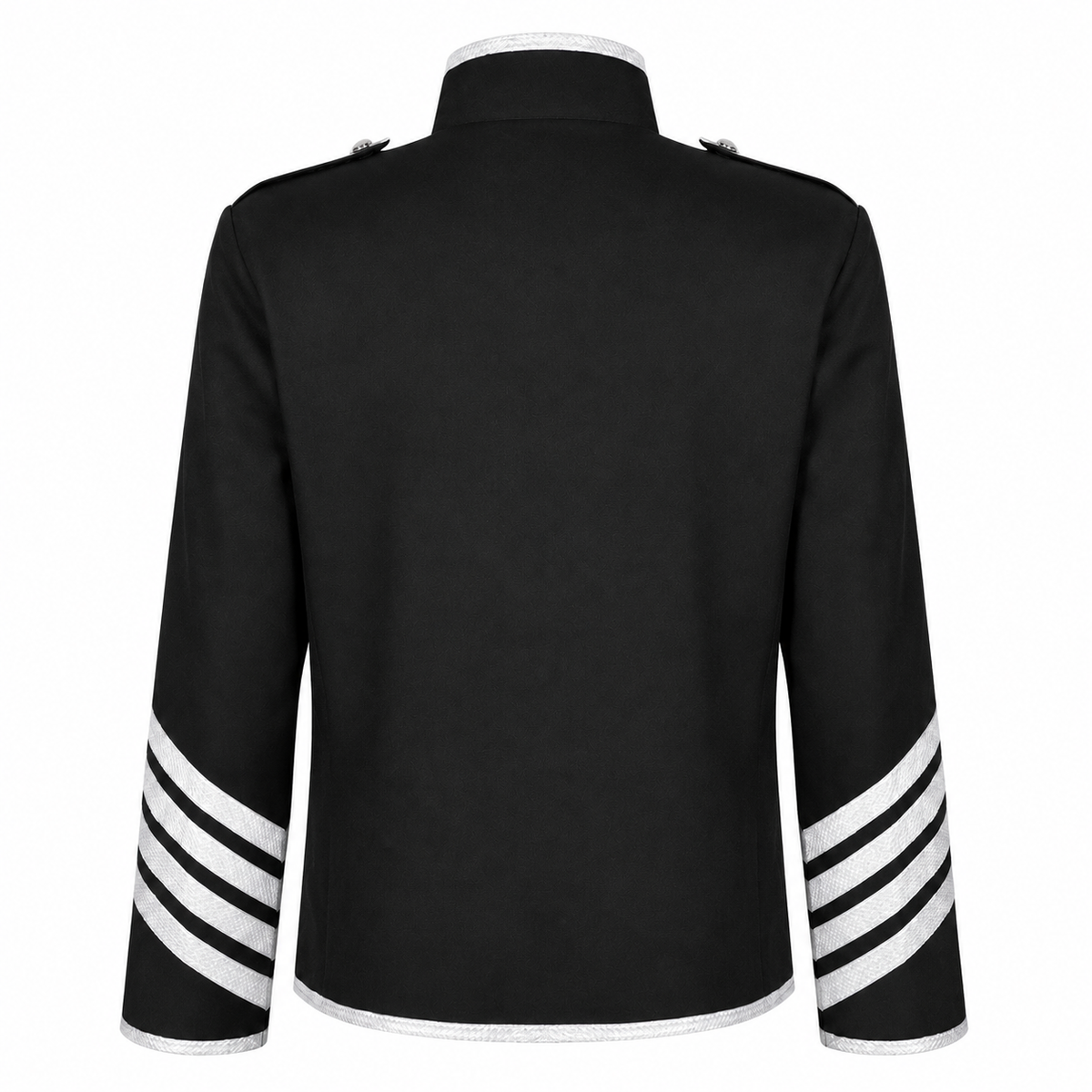 Prime Quality Handmade Men's Gothic Military Hussar Jacket Black Silver/USA