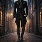 Men's Jacket Coat Black Velvet Gothic Steampunk Aristocrat