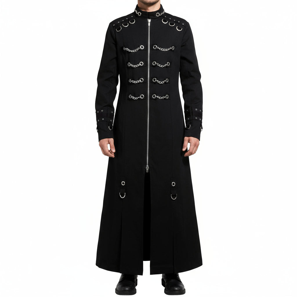 GOTHIC MEN'S HANDMADE CHAIN EYELET COAT