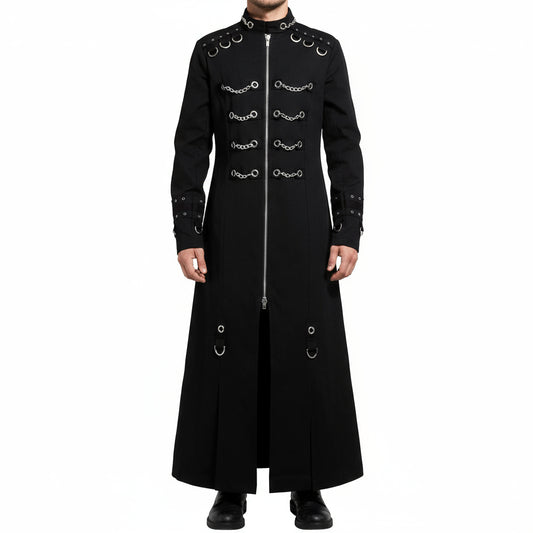 GOTHIC MEN'S HANDMADE CHAIN EYELET COAT