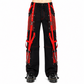 Black/Red Jeans Extreme Bondage Rocker Cyber Goth Steampunk Pant Usa