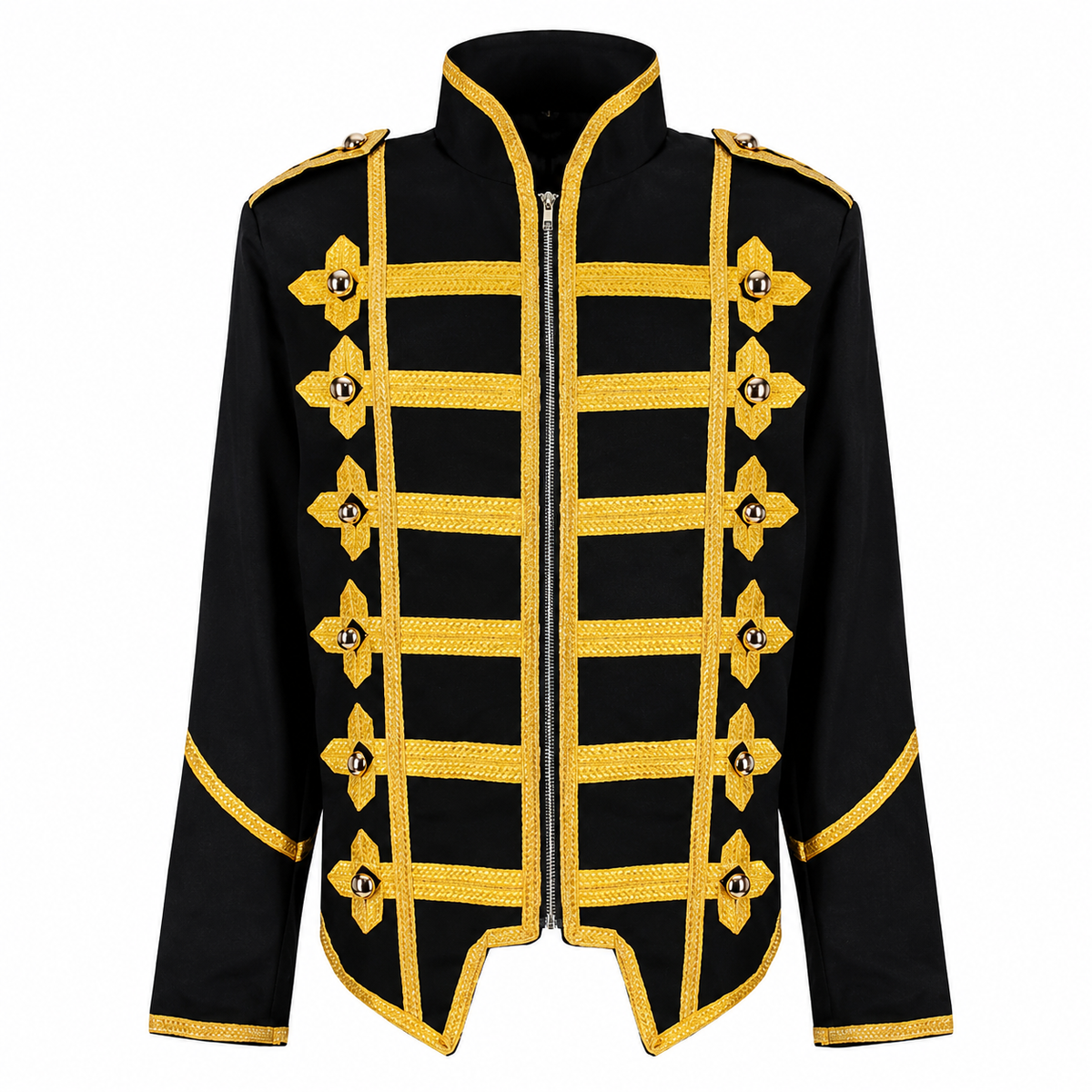 Military Drummer Jacket Black Parade Jacket Goth Punk Adam Ant Vtg Style Black &amp;Amp Gold Jacket