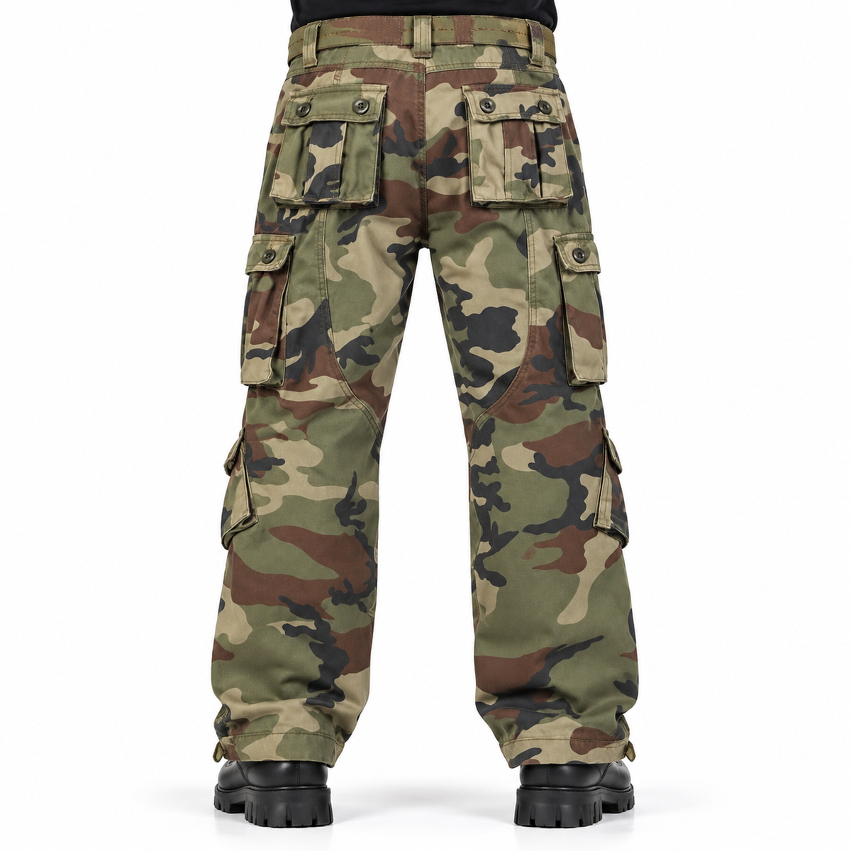 Men's Cotton Casual Military Army Camo Combat Work Cargo Pants with 8 Pockets