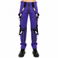 Men Gothic Bondage Reflective Men Pant Alternative Punk Rock Emo Pant Electric Pants Purple/USA