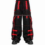 Gothic Men's Zip Off Pants Black Red