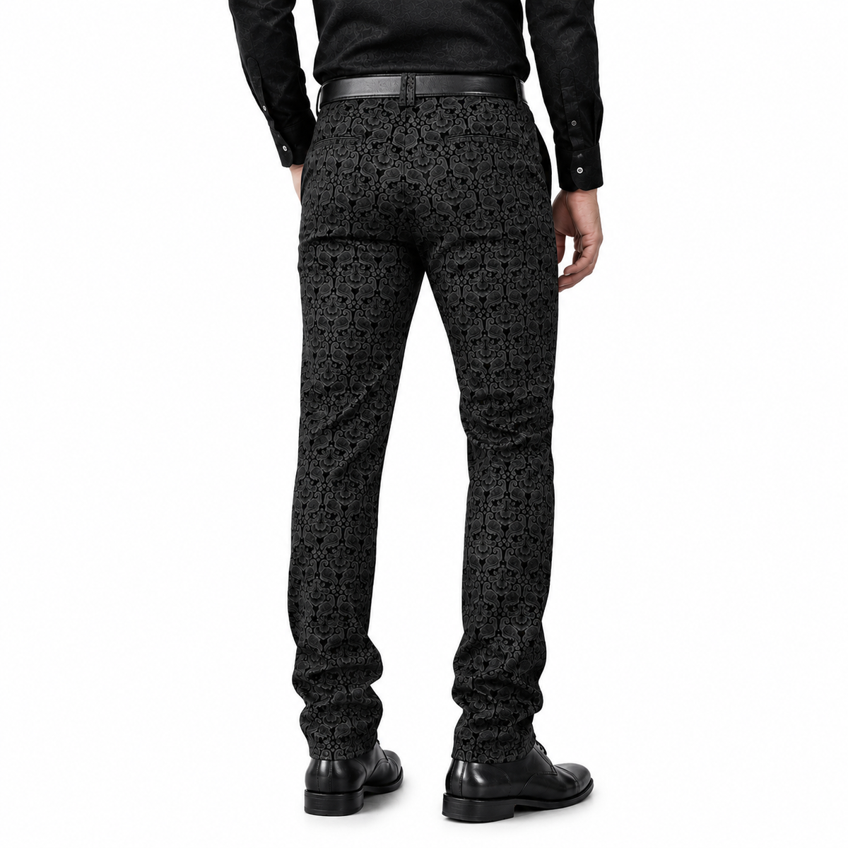 Men Trousers Pants Black Brocade Steampunk VTG Vintage Gothic Victorian