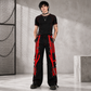 Black/Red Jeans Extreme Bondage Rocker Cyber Goth Steampunk Pant Usa