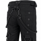 Gothic Bondage Cargo Rock Black Punk Buckle Zips Chain Strap Trousers Emo/ Pants