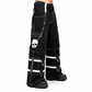 Gothic Bondage Black Skull Zip Off Pants Black & Amp White Alternative Punk Rock Emo Trouser Pant Usa