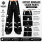 Gothic Bondage Black Skull Zip Off Pants Black & Amp White Alternative Punk Rock Emo Trouser Pant Usa