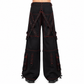 Men’s Black Gothic Super Studded Pants Red Stitching Men’s Fashion Goth Pant
