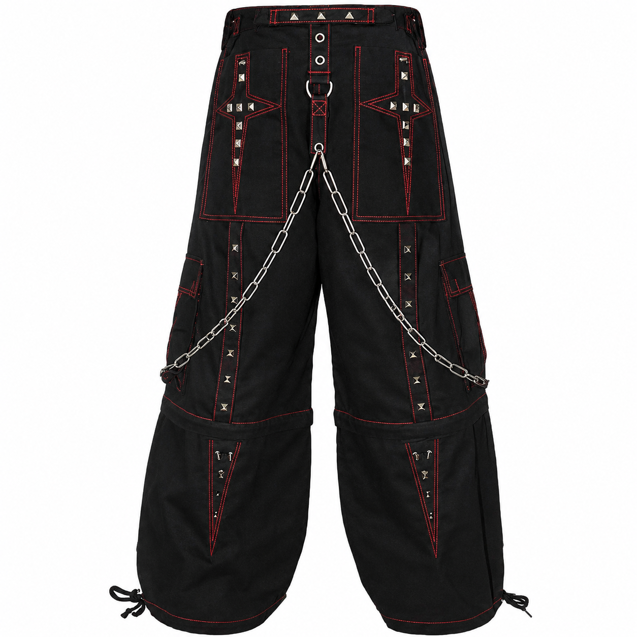 Gothic Extreme Bondage Skater Gothic Punk Rocker Cyber Goth Steampunk Biker Emo Black Dagger Trouser Pant Shorts USA