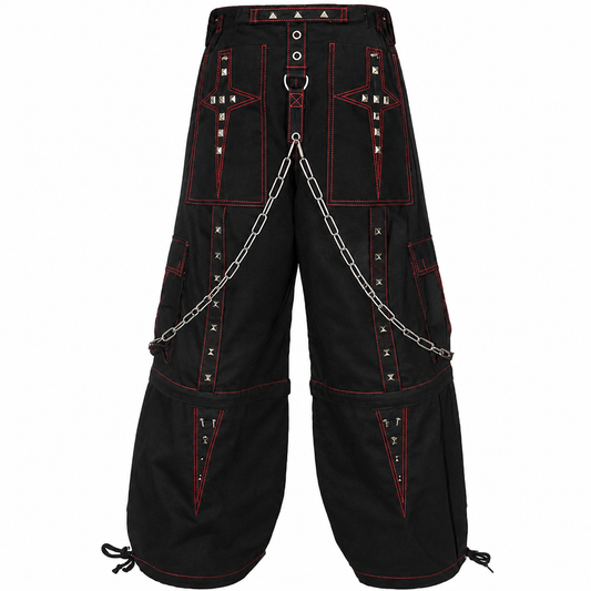 Gothic Extreme Bondage Skater Gothic Punk Rocker Cyber Goth Steampunk Biker Emo Black Dagger Trouser Pant Shorts USA