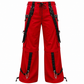 Gothic Men's Gothic Handmade Red Trouser Red Threads Black Straps Punk Rock Metal Chain Cyber/USA