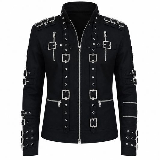 Men’s Vintage Biker Black Cotton Jacket
