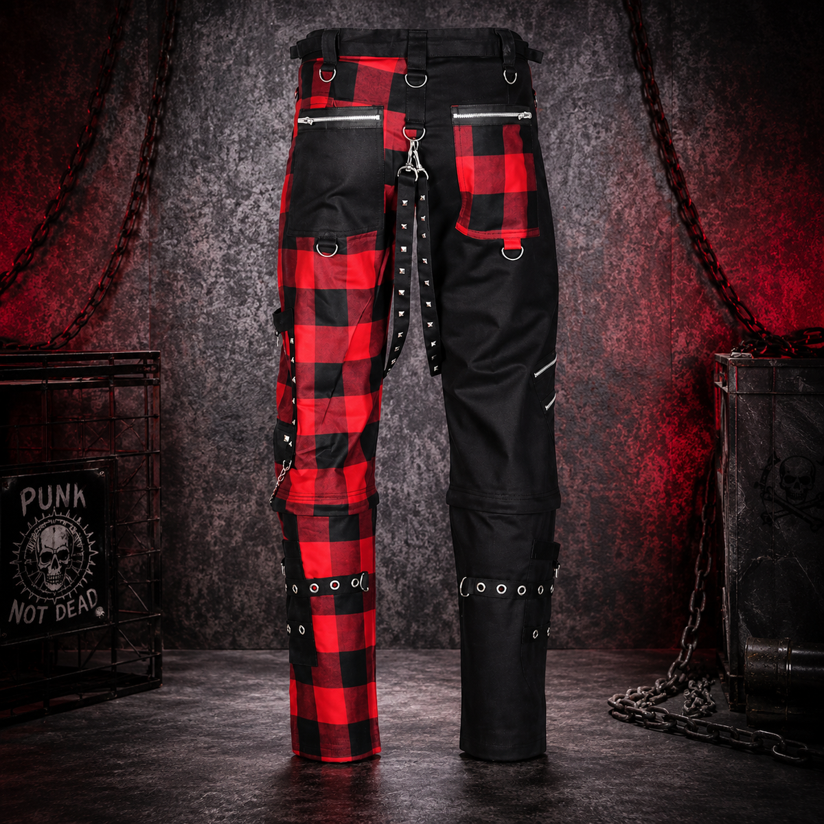 Men Gothic Split Leg Bondage Pant Rock Hard Trouser Heavy Weight Emo/ Pants/USA