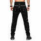 Men Gothic Black Pant Eyelets Cargo Bondage Trouser Punk Rock Pant
