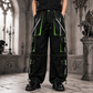 Men's Gothic handmade Bondage Reflective Men Pant 6 pockets Punk Rock Trouser Pant Shorts