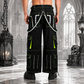 Men's Gothic handmade Bondage Reflective Men Pant 6 pockets Punk Rock Trouser Pant Shorts