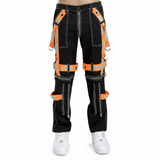 Men's Gothic Bondage Reflective Men Pant Alternative Punk Rock Emo Trouser Pant Shorts