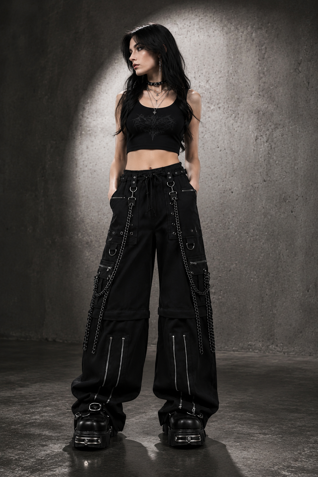 Gothic Bondage Rocker Men Pant Alternative Punk Rock Emo Trouser Pant Shorts/USA