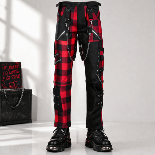 Men Gothic Split Leg Bondage Pant Rock Hard Trouser Heavy Weight Emo/ Pants/USA
