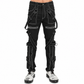 Prime Quality Gothic Straps Zipper Stitch Trousers Punk Rock Studs Metal Chain Trouser Pants/USA Sizes