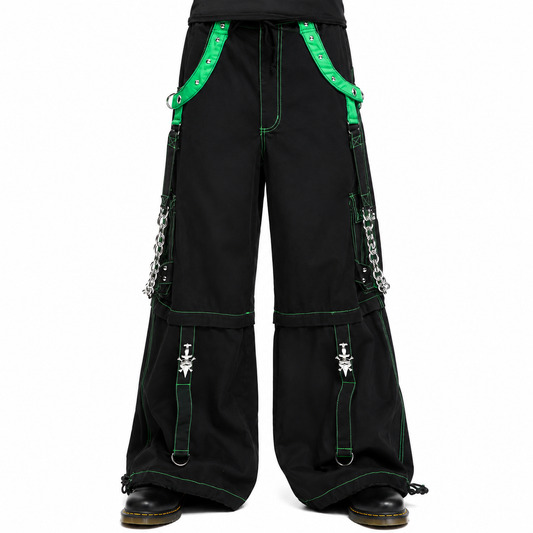 Gothic Men's Bondage Rave Shorts Gothic Biker Cyber Emo Skater Goth Pants