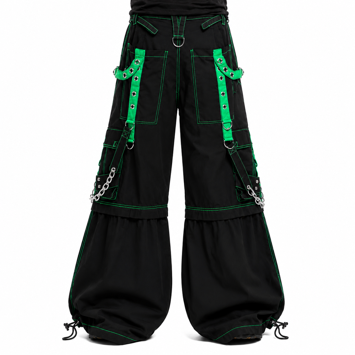 Gothic Men's Bondage Rave Shorts Gothic Biker Cyber Emo Skater Goth Pants