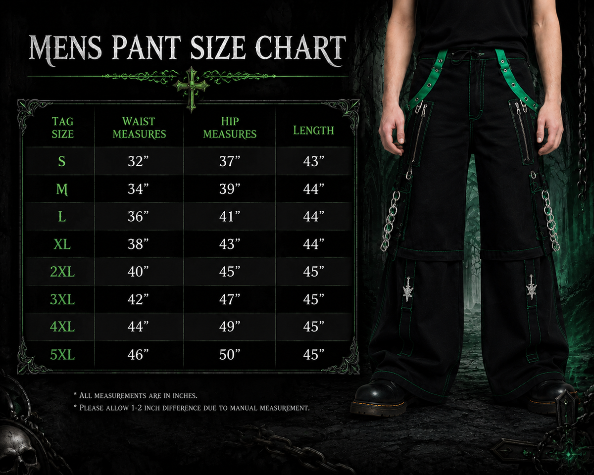 Gothic Men's Bondage Rave Shorts Gothic Biker Cyber Emo Skater Goth Pants