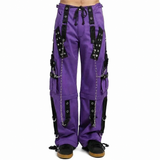 Gothic Bondage Handmade Men Pant Alternative Punk Rock Transformer Trouser Purple Baggy