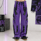 Gothic Bondage Handmade Men Pant Alternative Punk Rock Transformer Trouser Purple Baggy