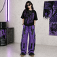 Gothic Bondage Handmade Men Pant Alternative Punk Rock Transformer Trouser Purple Baggy